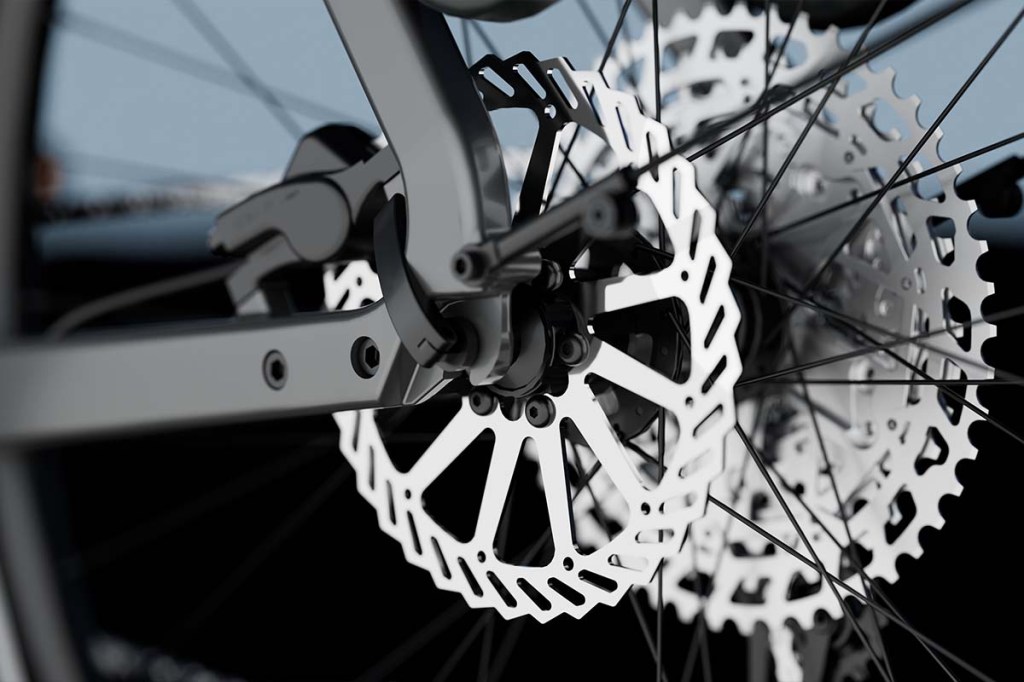 E-bike Tenways Ago X - nahaufnahme Scheibenbremse