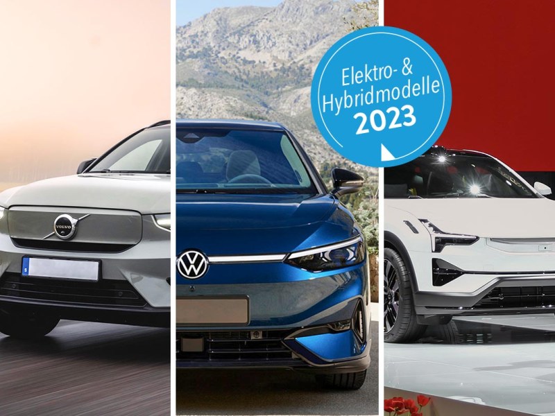 E- und Hybrid-Neuheiten auf einem dreigeteiltem Bild.