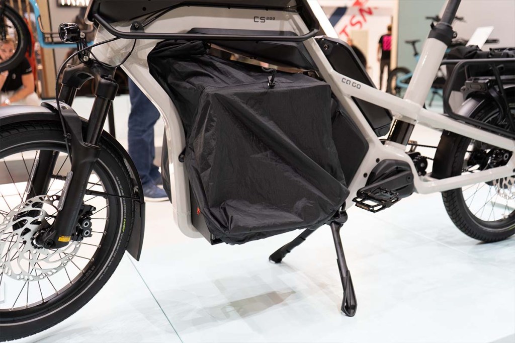 Nahaufnahme Gepäcktasche am E-Cargobike von Ca Go