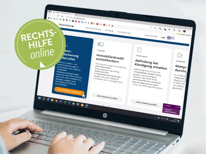 Windows Notebook mit helpcheck im Browserfenster