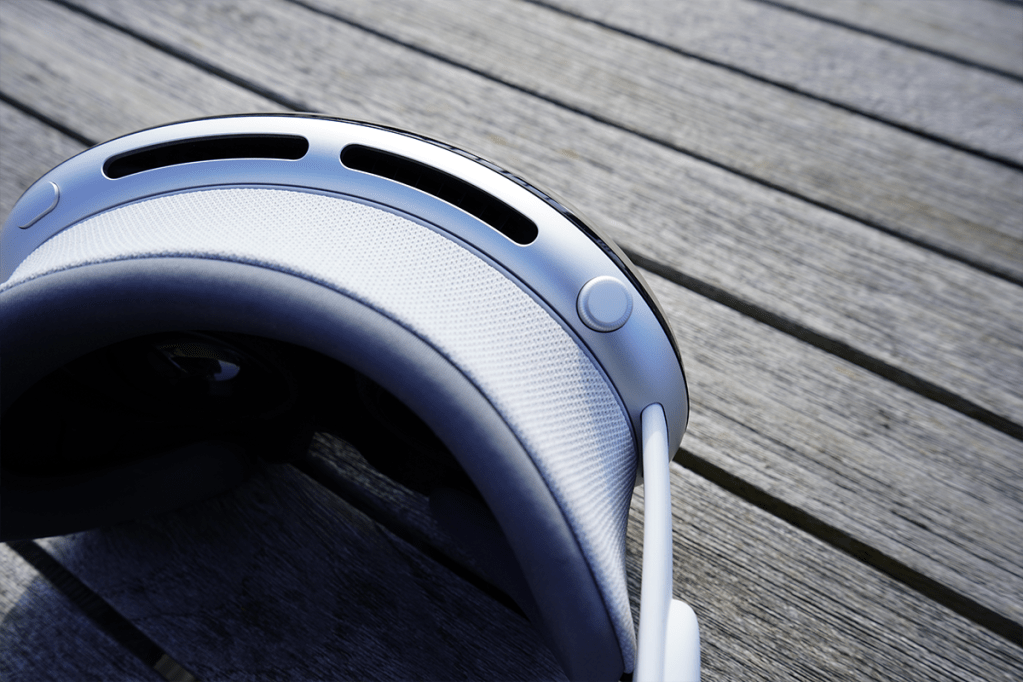 Ein Detailaufnahme von der Apple Vision Pro.